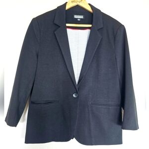 Original Nicole Miller Ladies Blazer Jacket Size L Black Single Button Lined
